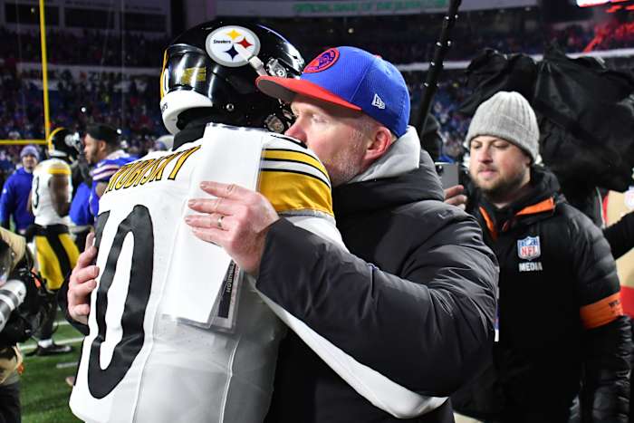 QB Mitch Trubisky and Bills' head coach Sean McDermott